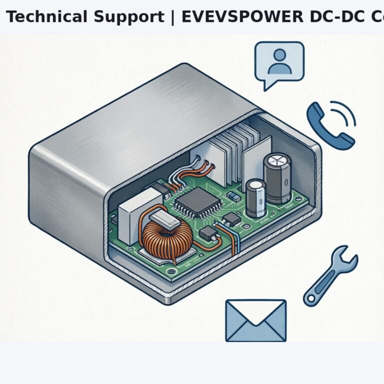 Featured image: Technical illustration showing a cross-section of an aluminum-housed DC-DC converter