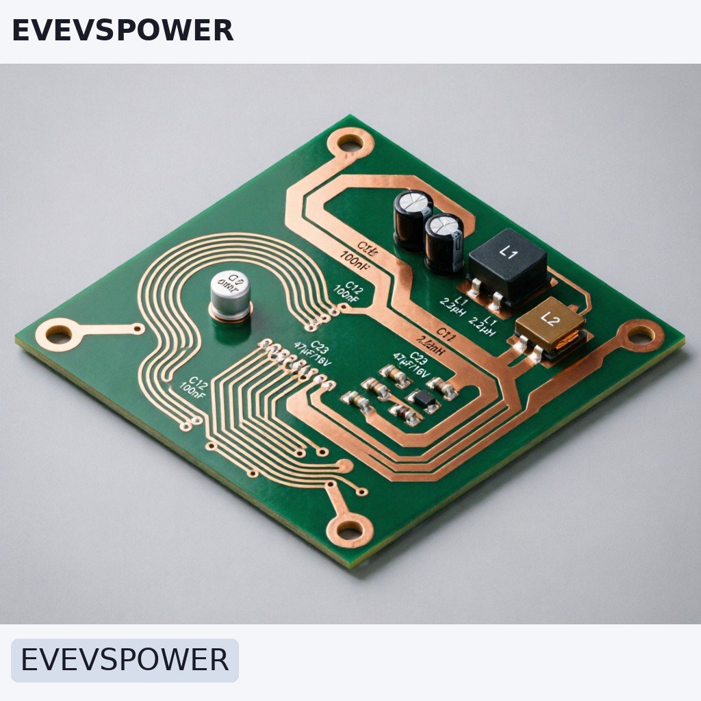 DC-DC Power Converters for Life Science & Analytical Instrum 1 Close-up technical diagram of a PCB layout for a life science instrument power supply